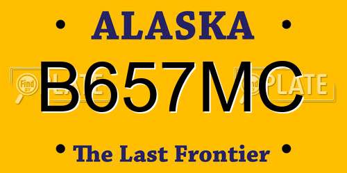 B657MC Alaska License Plate