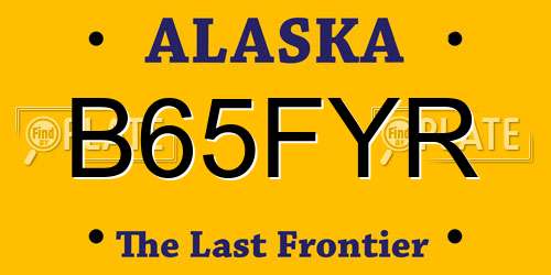 B65FYR Alaska License Plate