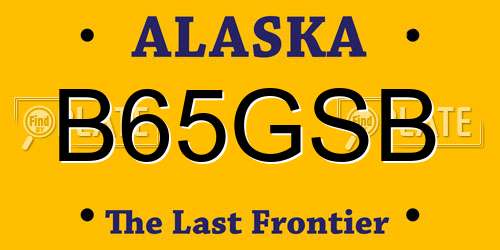B65GSB Alaska License Plate