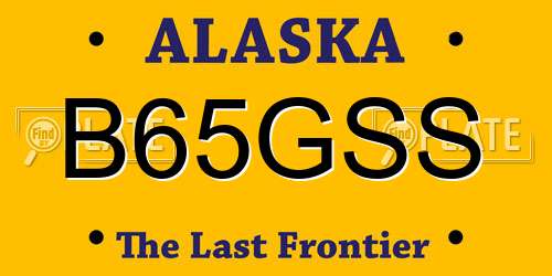 B65GSS Alaska License Plate