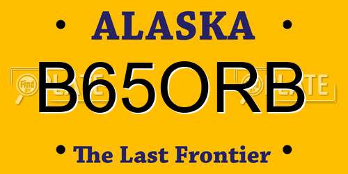 B65ORB Alaska License Plate