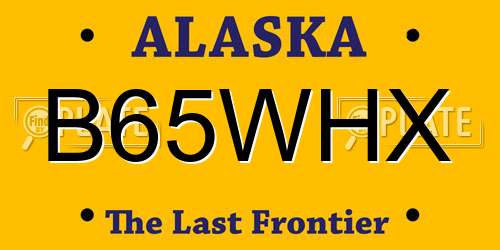 B65WHX Alaska License Plate
