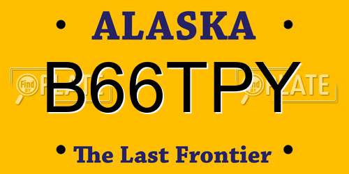 B66TPY Alaska License Plate