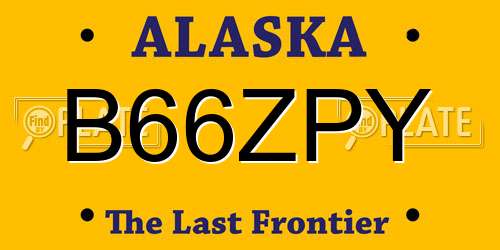 B66ZPY Alaska License Plate