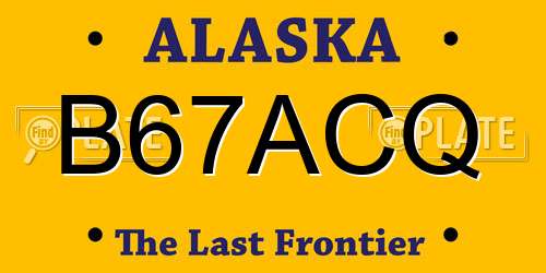 B67ACQ Alaska License Plate