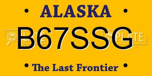 B67SSG Alaska License Plate