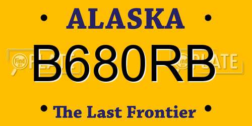 B680RB Alaska License Plate