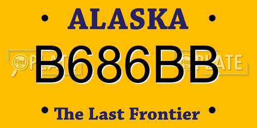 B686BB Alaska License Plate
