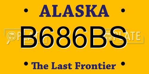 B686BS Alaska License Plate