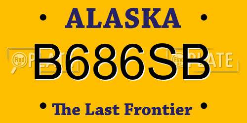 B686SB Alaska License Plate