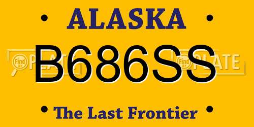 B686SS Alaska License Plate