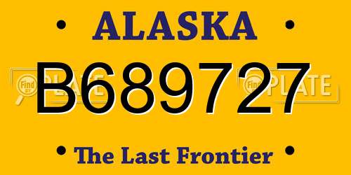 B689727 Alaska License Plate
