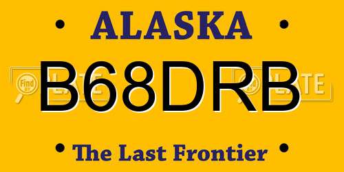 B68DRB Alaska License Plate