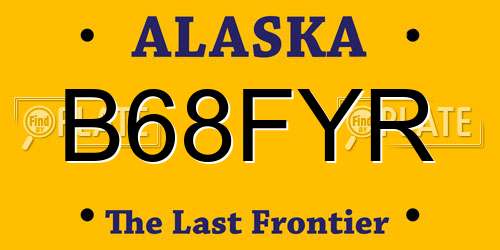 B68FYR Alaska License Plate