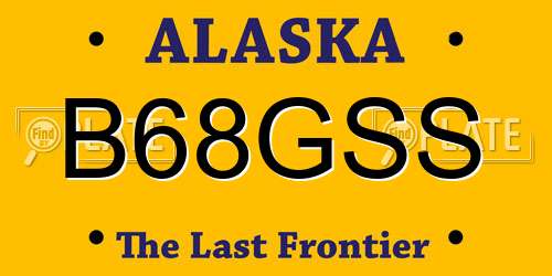 B68GSS Alaska License Plate