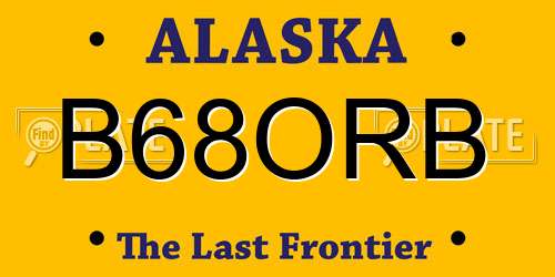 B68ORB Alaska License Plate