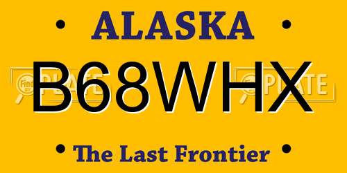 B68WHX Alaska License Plate