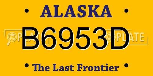 B6953D Alaska License Plate