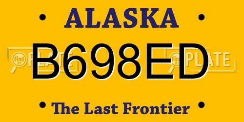 B698ED Alaska License Plate