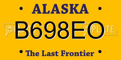 B698EO Alaska License Plate