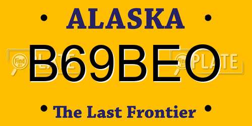 B69BEO Alaska License Plate