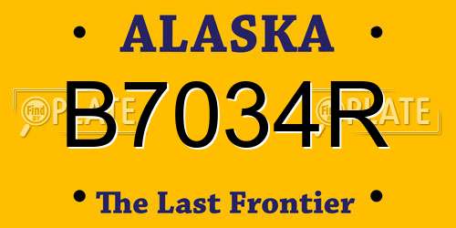 B7034R Alaska License Plate