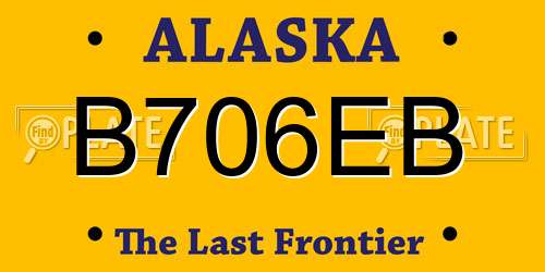 B706EB Alaska License Plate