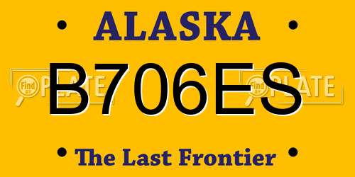 B706ES Alaska License Plate