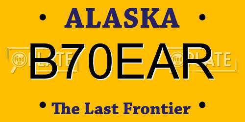 B70EAR Alaska License Plate
