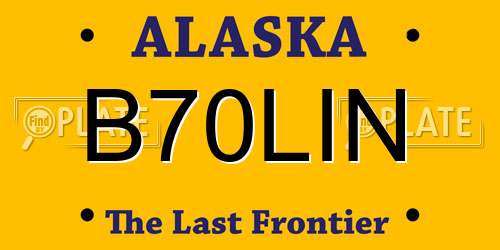 B70LIN Alaska License Plate