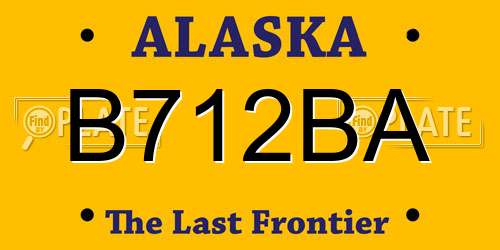 B712BA Alaska License Plate