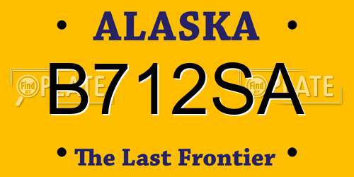 B712SA Alaska License Plate