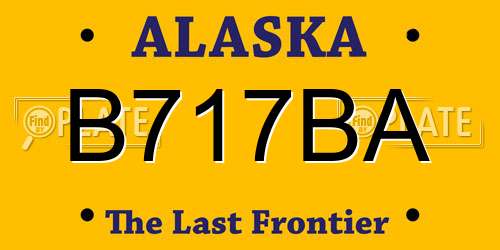 B717BA Alaska License Plate