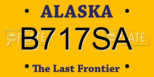 B717SA Alaska License Plate
