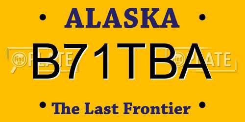 B71TBA Alaska License Plate