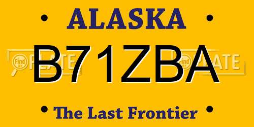 B71ZBA Alaska License Plate