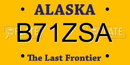 B71ZSA Alaska License Plate