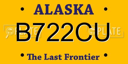 B722CU Alaska License Plate
