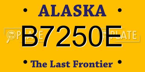 B7250E Alaska License Plate