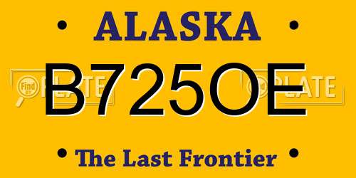 B725OE Alaska License Plate