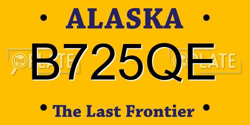 B725QE Alaska License Plate