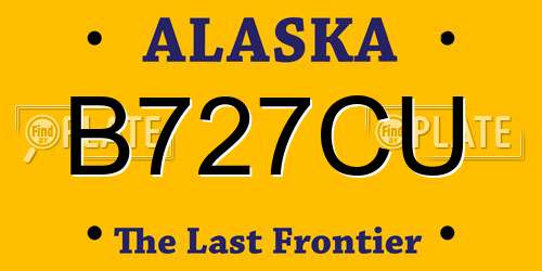 B727CU Alaska License Plate