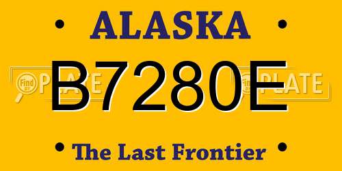 B7280E Alaska License Plate
