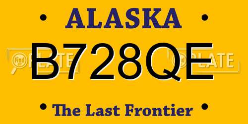 B728QE Alaska License Plate