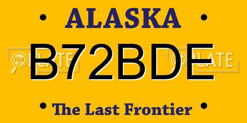 B72BDE Alaska License Plate