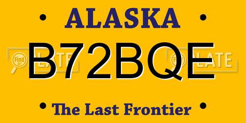 B72BQE Alaska License Plate