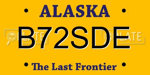 B72SDE Alaska License Plate