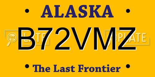 B72VMZ Alaska License Plate
