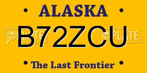 B72ZCU Alaska License Plate
