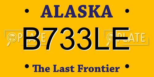 B733LE Alaska License Plate